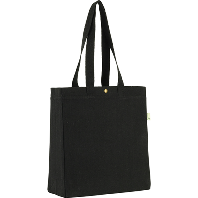 Picture of CHEVENING ECO 12OZ RECYCLED COTTON TOTE in Black.