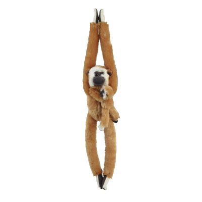 Picture of HANGING GIBBON WITH BABY SOFT TOY.