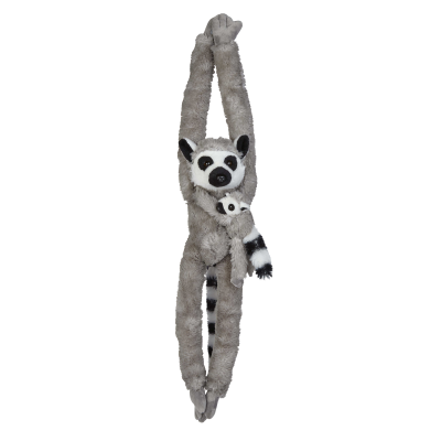 Picture of HANGING LEMUR WITH BABY SOFT TOY.