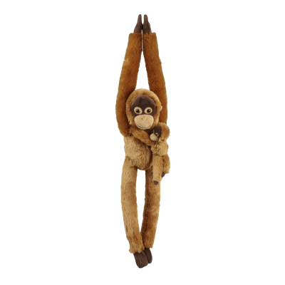 Picture of HANGING ORANG-UTAN WITH BABY SOFT TOY.