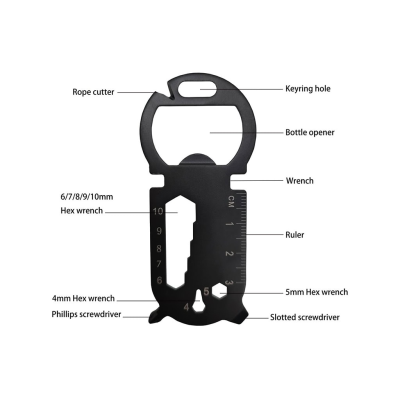 Picture of 10-IN-1 KEYRING CHAIN MULTI TOOL.