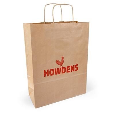 Picture of PRINTED TWISTED HANDLE KRAFT PAPER BAG.