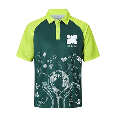 Picture of UNISEX ADULTS RPET SUBLIMATED RAGLAN POLO