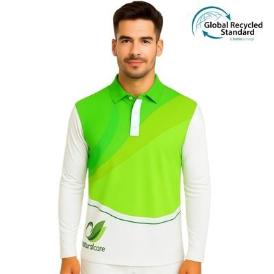 Picture of UNISEX ADULTS RPET MICRO MESH SUBLIMATED BASIC LONG SLEEVES POLO
