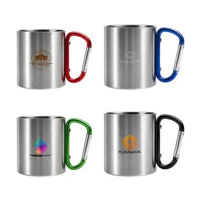 Picture of 170ML & 280ML STAINLESS STEEL METAL THERMAL INSULATED TRAVEL MUG with Carabiner Handle