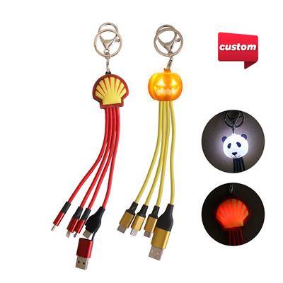 Picture of CUSTOM SHAPE LIGHT UP CHARGER CABLE with Keyring