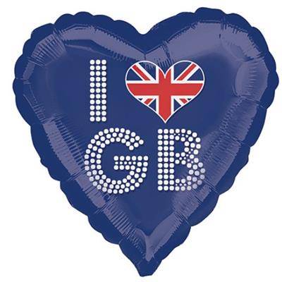 Picture of 18 INCH I LOVE GB HEART FOIL BALLOON