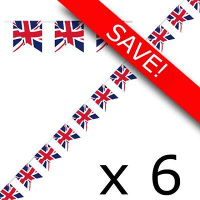 Picture of PACK OF 6 UNION JACK PLASTIC PENNANT BANNERS