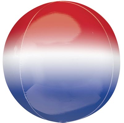 Picture of 16 INCH ORBZ OMBRE RED WHITE & BLUE FOIL BALLOON