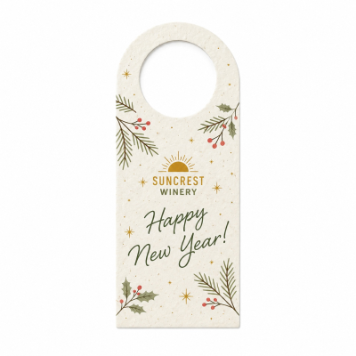 CHRISTMAS SEED PAPER BOTTLE COLLAR