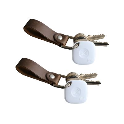 Picture of TILE MATE + FULL GRAIN LEATHER KEYRING FOB X2
