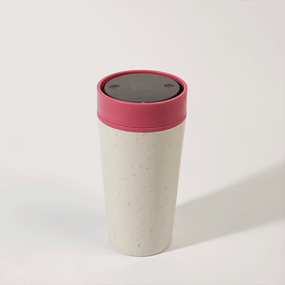 Picture of CIRCULAR CUP 12OZ in Chalk & Lotus Pink.