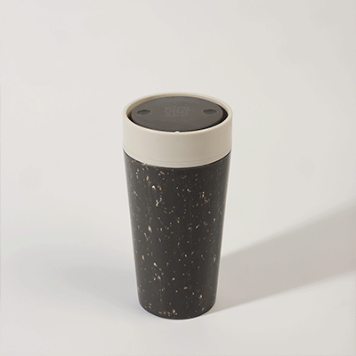 Picture of CIRCULAR CUP 12OZ in Grey & Pebble White.