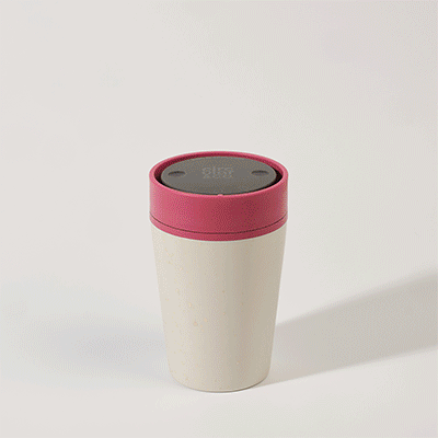 Picture of CIRCULAR CUP 8OZ in Chalk & Lotus Pink.