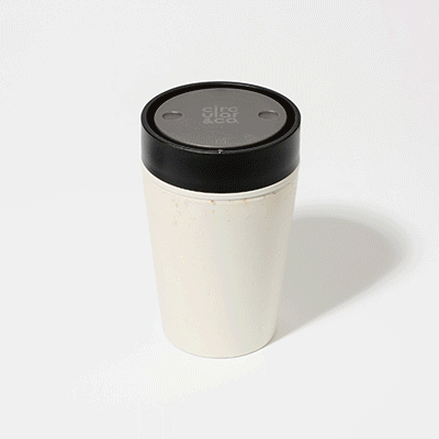 Picture of ROUND REUSABLE CUP MADE FROM RECYCLED PAPER CUP 8OZ in Chalk & Ink Black