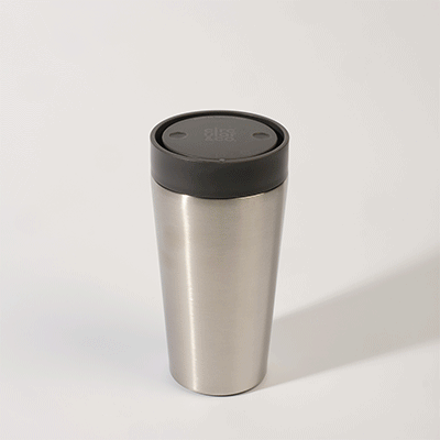 Picture of CIRCULAR STAINLESS STEEL METAL 12OZ CUP in Storm Grey.