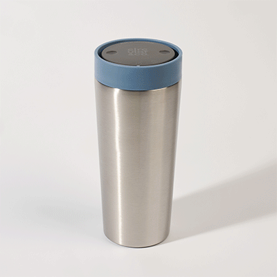 Picture of CIRCULAR STAINLESS STEEL METAL 16OZ CUP in Rockpool Blue.