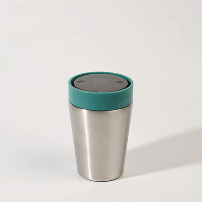 Picture of CIRCULAR STAINLESS STEEL METAL 8OZ CUP in Aquamarine