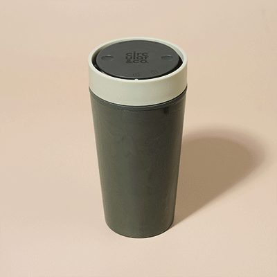 Picture of ROUND REUSABLE CUP MADE FROM MARINE TRACEABLE PLASTIC 12OZ ECRU