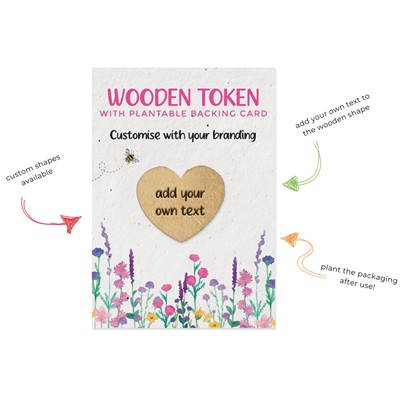 Picture of WOOD TOKEN ON PLANTABLE BACKING CARD
