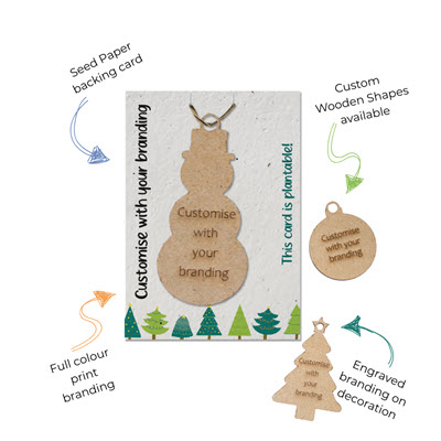 Show details for WOOD CHRISTMAS DECORATION ON PLANTABLE SEEDS PAPER BACKING CARD Picture of WOOD CHRISTMAS DECORATION ON PLANTABLE SEEDS PAPER BACKING CARD