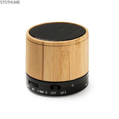 Picture of NERVO BLUETOOTH CORDLESS SPEAKER with Natural Bamboo Body.