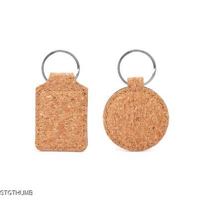 Picture of HIBIS CLASSIC NATURAL CORK KEYRING with Metal Ring.