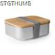 Picture of KORLAN 304 STAINLESS STEEL METAL LUNCH BOX with Bamboo Lid & Polyester Safety Band