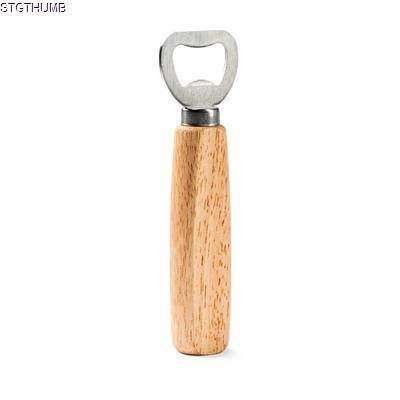 Picture of RODEN STAINLESS STEEL METAL OPENER with Natural Wood Handgrip.
