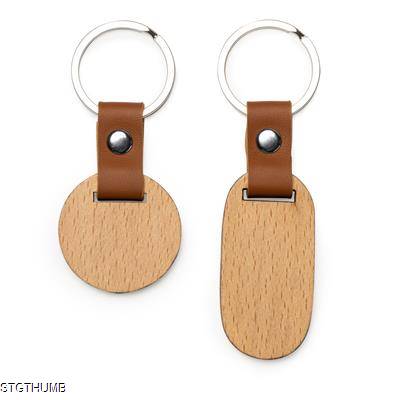 Picture of MARBEL NATURAL WOOD KEYRING CHAIN.