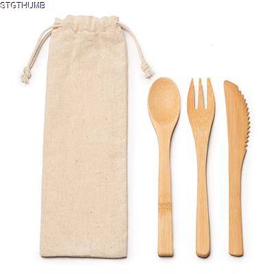 Picture of COLMER NATURAL BAMBOO CUTLERY SET