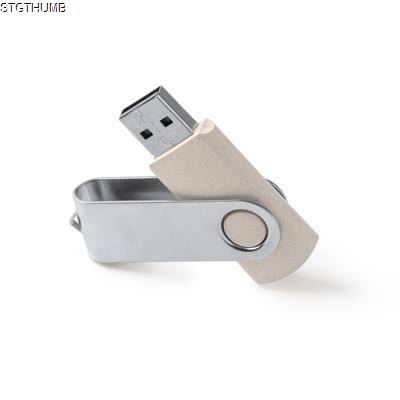 Picture of VENAK USB MEMORY STICK in Wheat Fibre with Metal Swivel Clip