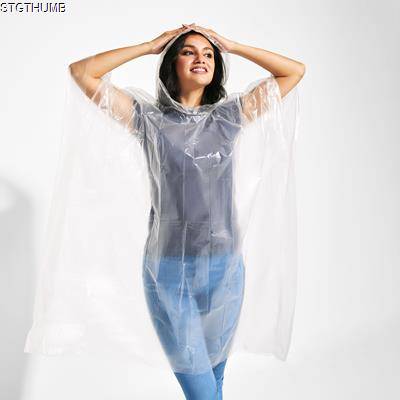 Picture of PLA VOSTOK COMPOSTABLE CLEAR TRANSPARENT RAIN PONCHO.