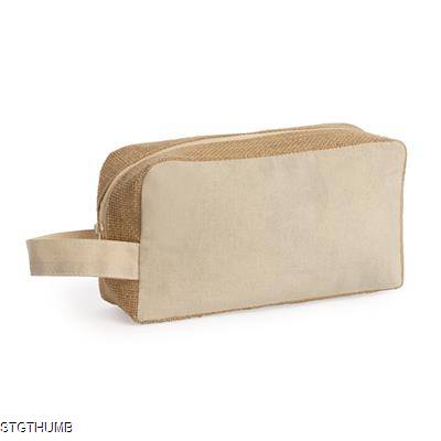 Picture of SIENA WASH BAG in Cotton & Laminated Jute.