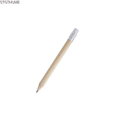 Picture of MATA MINI WOOD PENCIL in Natural Finish with Rubber.