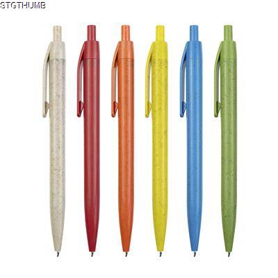 Picture of KAMUT PUSH BUTTON PEN MADE OF WHEAT FIBRE AND ABS, with Blue Ink.