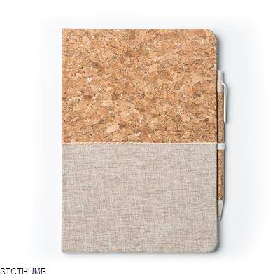 Picture of ROBIN A5 NOTE BOOK with Hard Covers in Cork & Cotton
