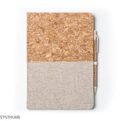 Picture of ROBIN A5 NOTE BOOK with Hard Covers in Cork & Cotton.