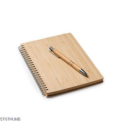 Picture of GALA A5 BAMBOO NOTE BOOK AND PEN SET