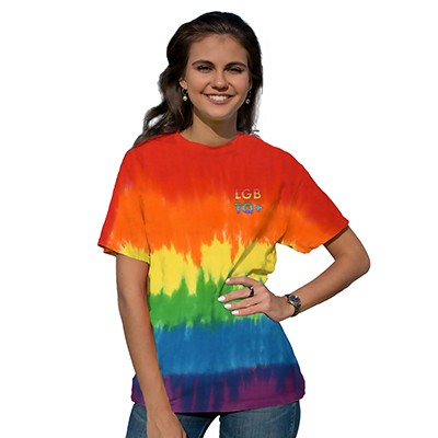 Picture of RAINBOW TIE-DYE PRE-SHRUNK 100% HEAVYWEIGHT COTTON T-SHIRT.