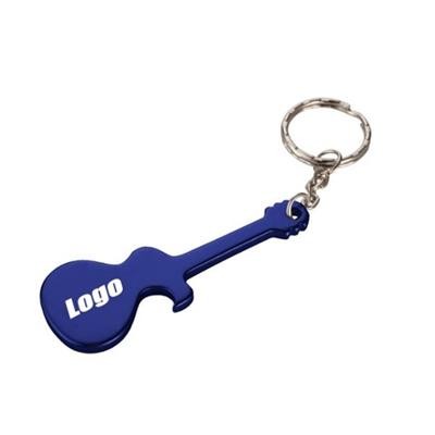 Picture of GUITAR SHAPE BOTTLE OPENER with Keyring Chain.