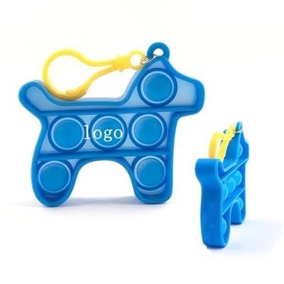 Picture of DOG SHAPE PUSH BUBBLE FIDGET SENSORY TOY with Buckle.