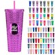 Picture of MATTE STUDDED TUMBLER with Lid & Straw 700ml