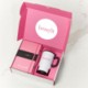 Picture of NOTE BOOK, PEN AND WHITE TRAVEL MUG PINK GIFT BOX