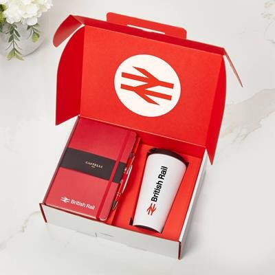 Picture of NOTE BOOK, PEN, WHITE TUMBLER RED GIFT BOX