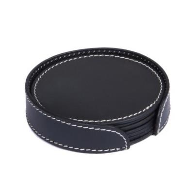 Picture of COASTERS - ROUNDED - BONDED LEATHER