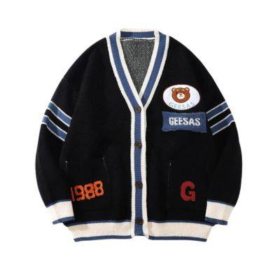 Picture of JACQUARD KNITTED LOGO CARDIGAN
