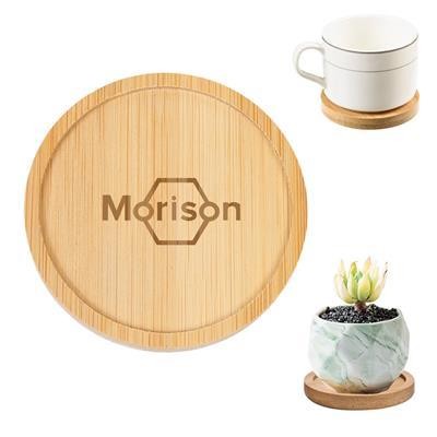 Picture of 3,75INCH ROUND BAMBOO COASTER & SAUCER