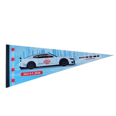 Picture of 12X30 INCH SUBLIMATED FELT PENNANT FLAG-FULL COLOR & EDGE-EDGE