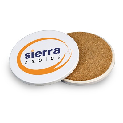 Picture of 3 15 & 16 INCH ROUND SLATE COASTER with Cork Backing